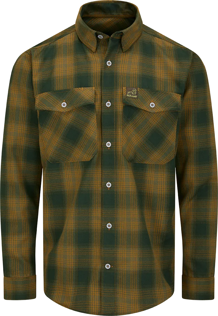 M Katla Shirt Green Moss Plaid Front