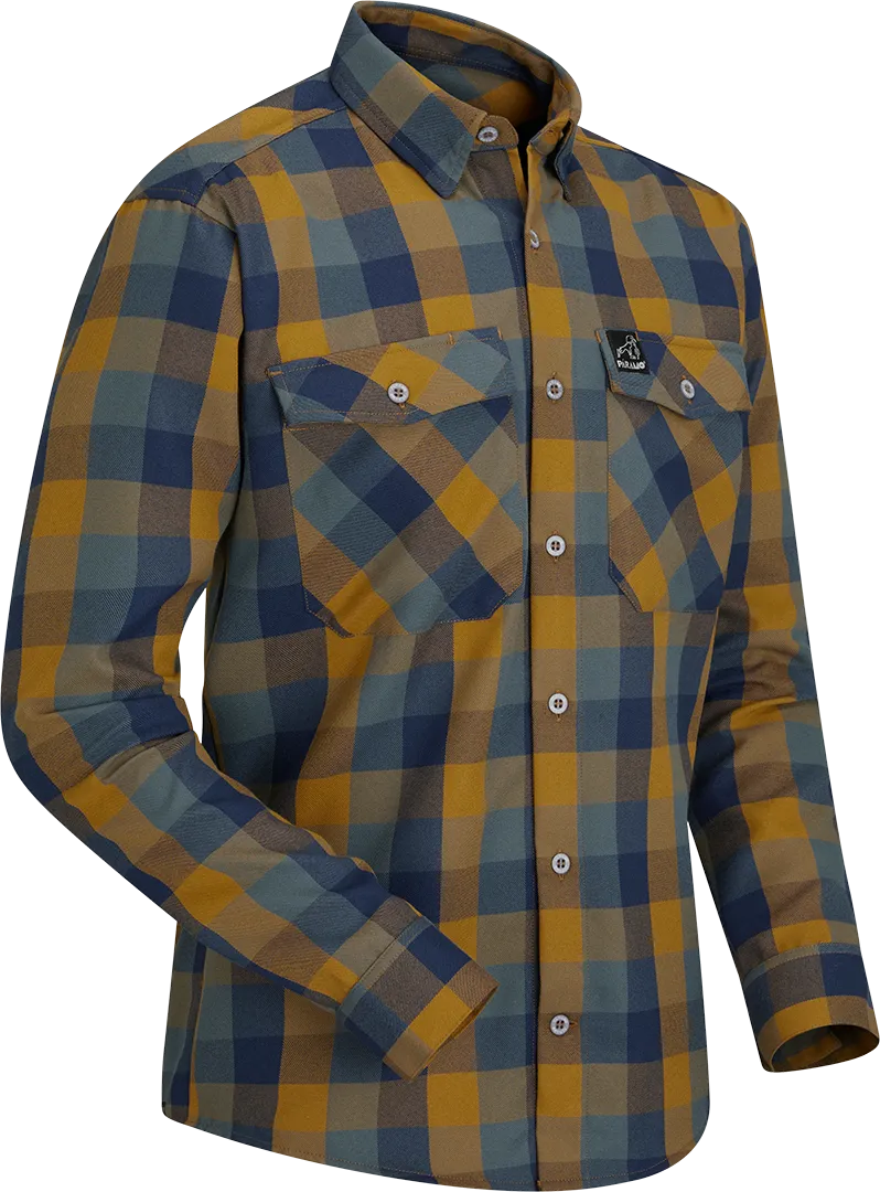 M Katla Shirt Indigo Gingham Front Angled