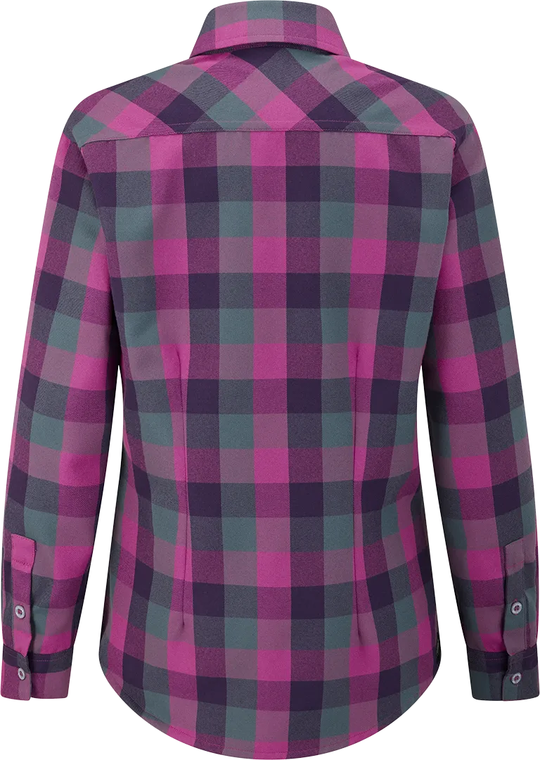 W Katla Shirt Foxglove Gingham Back