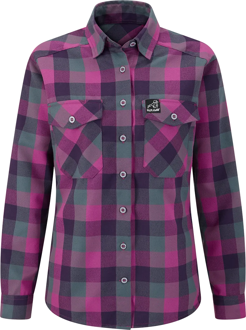 W Katla Shirt Foxglove Gingham Front