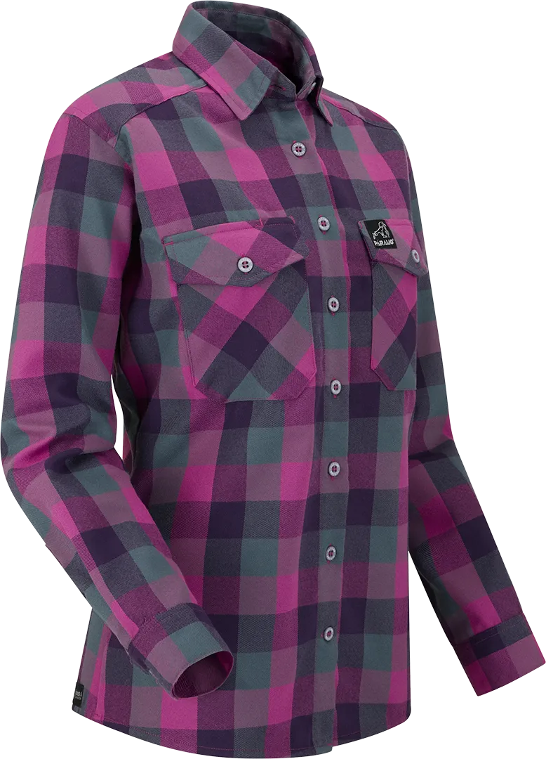 W Katla Shirt Pink Foxglove Gingham Angled