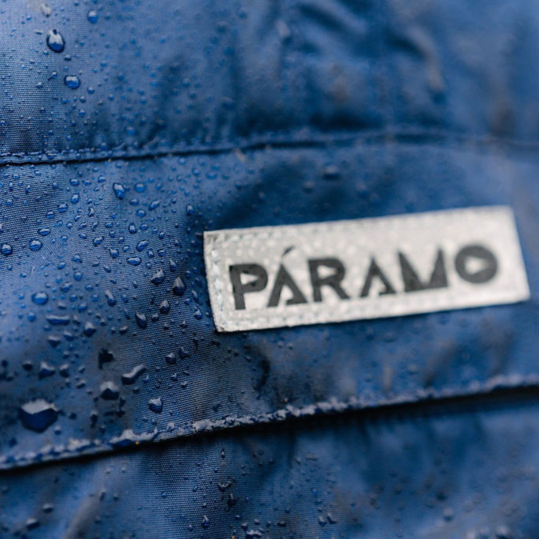 Close up shot of rain splattered Páramo Waterproof Jackets